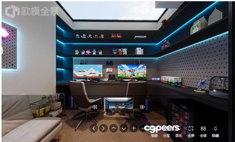 A Modern Gaming Room 3D Model - 1421 - CORONA Render