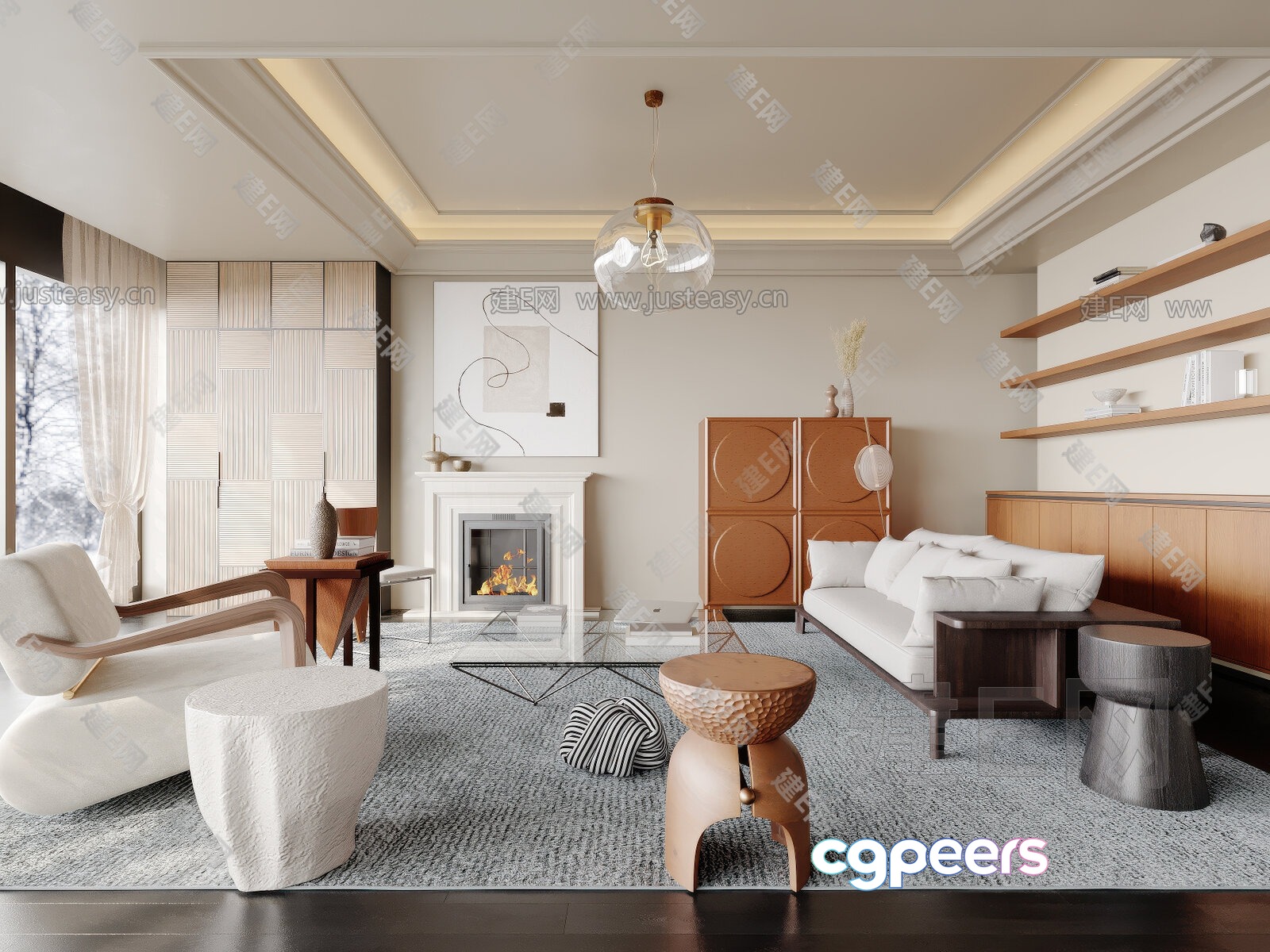 Modern Living Room 3D Model - 9794 - VRAY Render Modern Living Room 3D Model - 9794 - VRAY Render