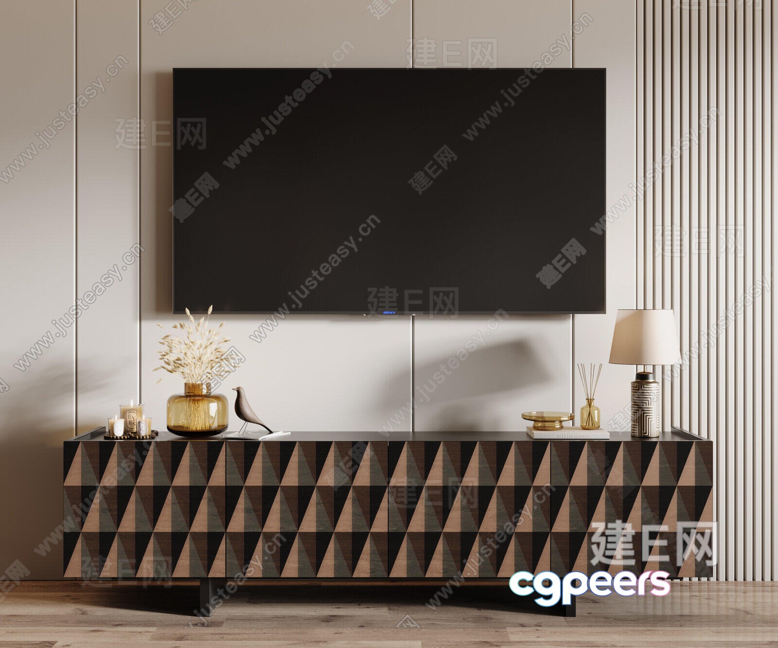 Modern Living Room 3D Model - 12242 - VRAY Render
