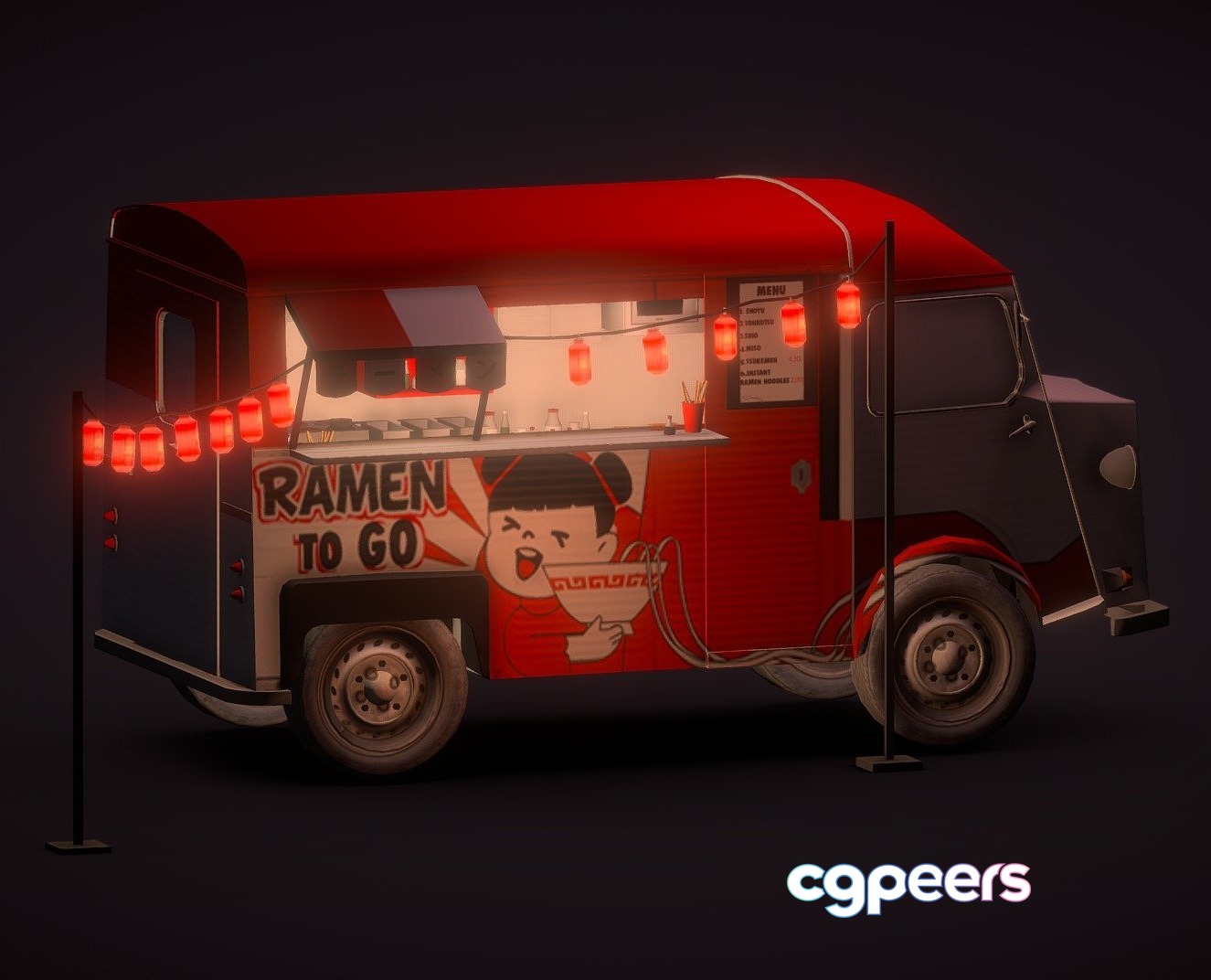 3D Game Assets - 2018 Ramen To Go Food Truck 3D Game Assets - 2018 Ramen To Go Food Truck