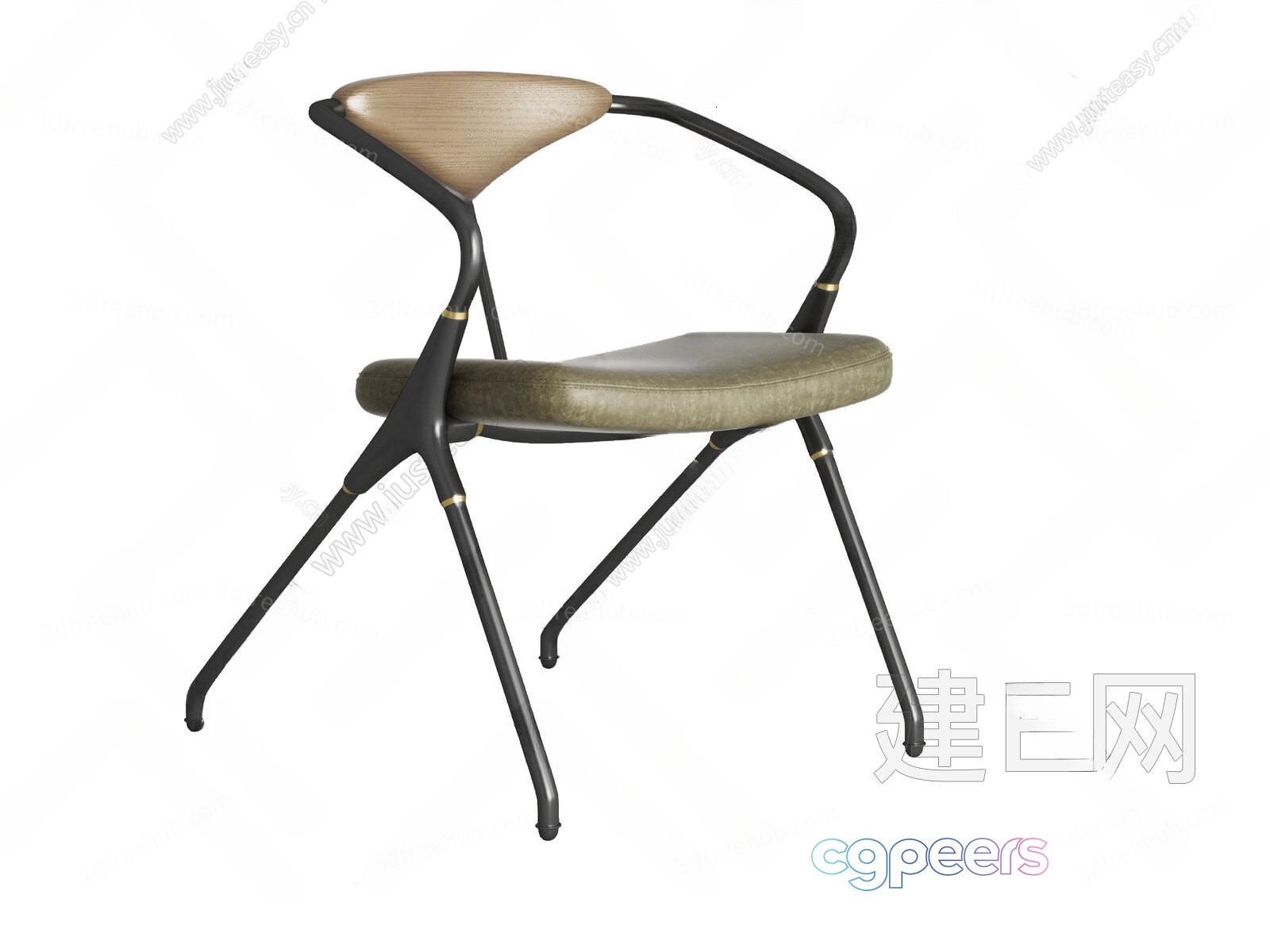 A Chair With A Wooden Seat 3D Model - 21319 - VRAY Render A Chair With A Wooden Seat 3D Model - 21319 - VRAY Render
