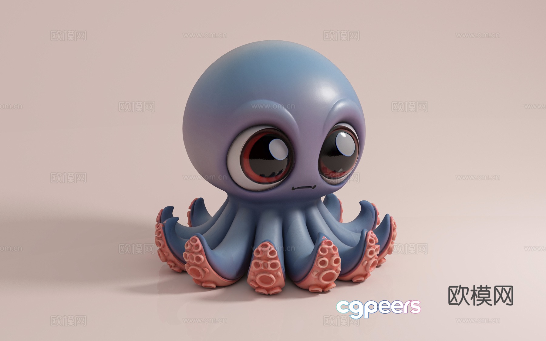 Octopus Toy With Large Eyes 3D Model - 23155 - VRAY Render