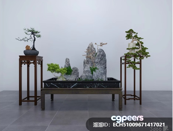 A Small Potted Tree 3D Model - 4194 - VRAY Render