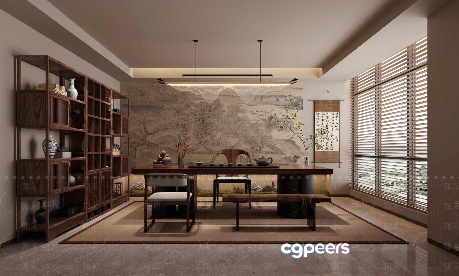 Modern Asian Dining Room 3D Model - 16818 - VRAY Render Modern Asian Dining Room 3D Model - 16818 - VRAY Render
