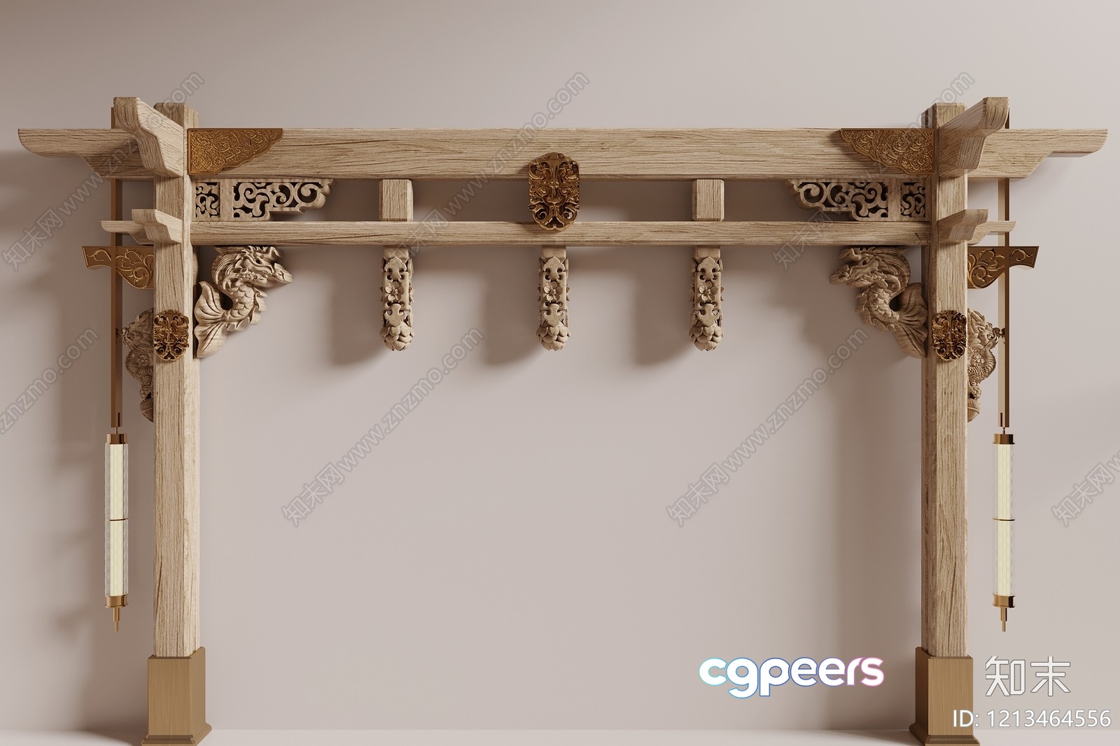 A Decorative Wooden Archway 3D Model - 17207 - VRAY Render A Decorative Wooden Archway 3D Model - 17207 - VRAY Render