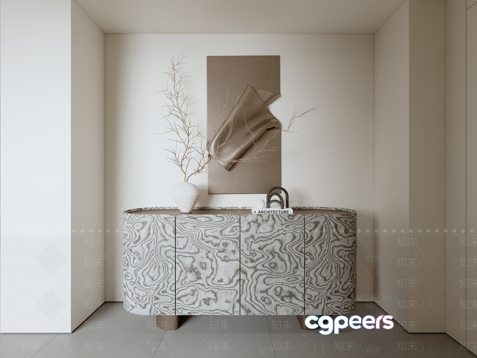 Modern Minimalist Decor 3D Model - 8874 - VRAY Render Modern Minimalist Decor 3D Model - 8874 - VRAY Render