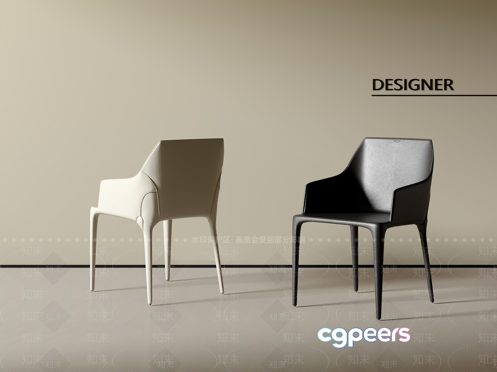 Modern Designer Chairs 3D Model - 9309 - CORONA Render Modern Designer Chairs 3D Model - 9309 - CORONA Render