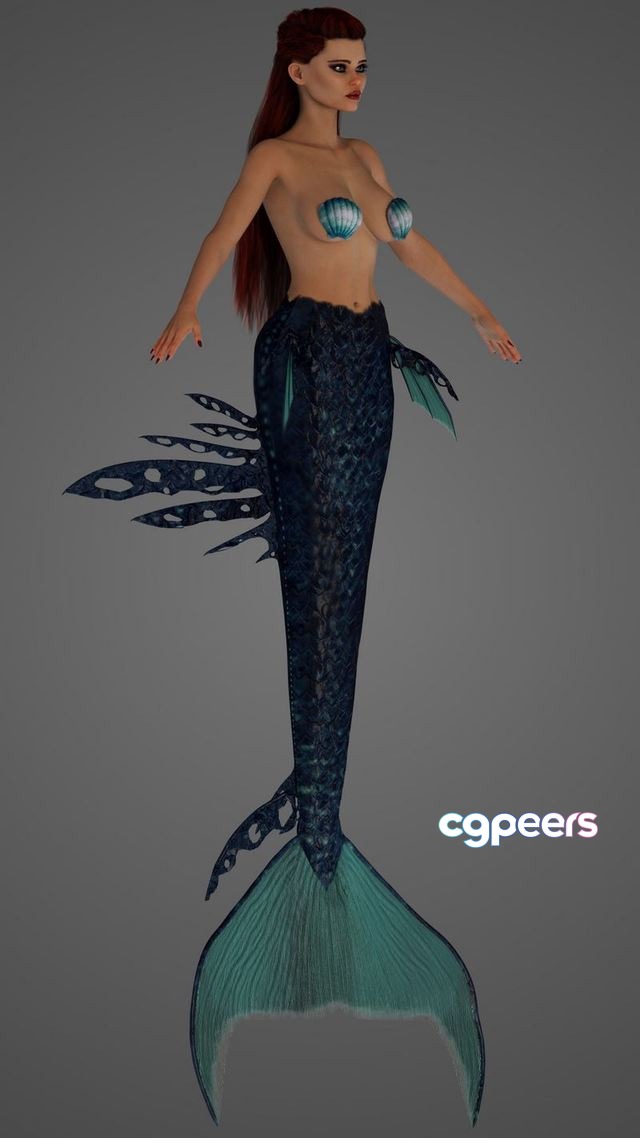 3D Game Assets - Mermaid with tail 3D Game Assets - Mermaid with tail