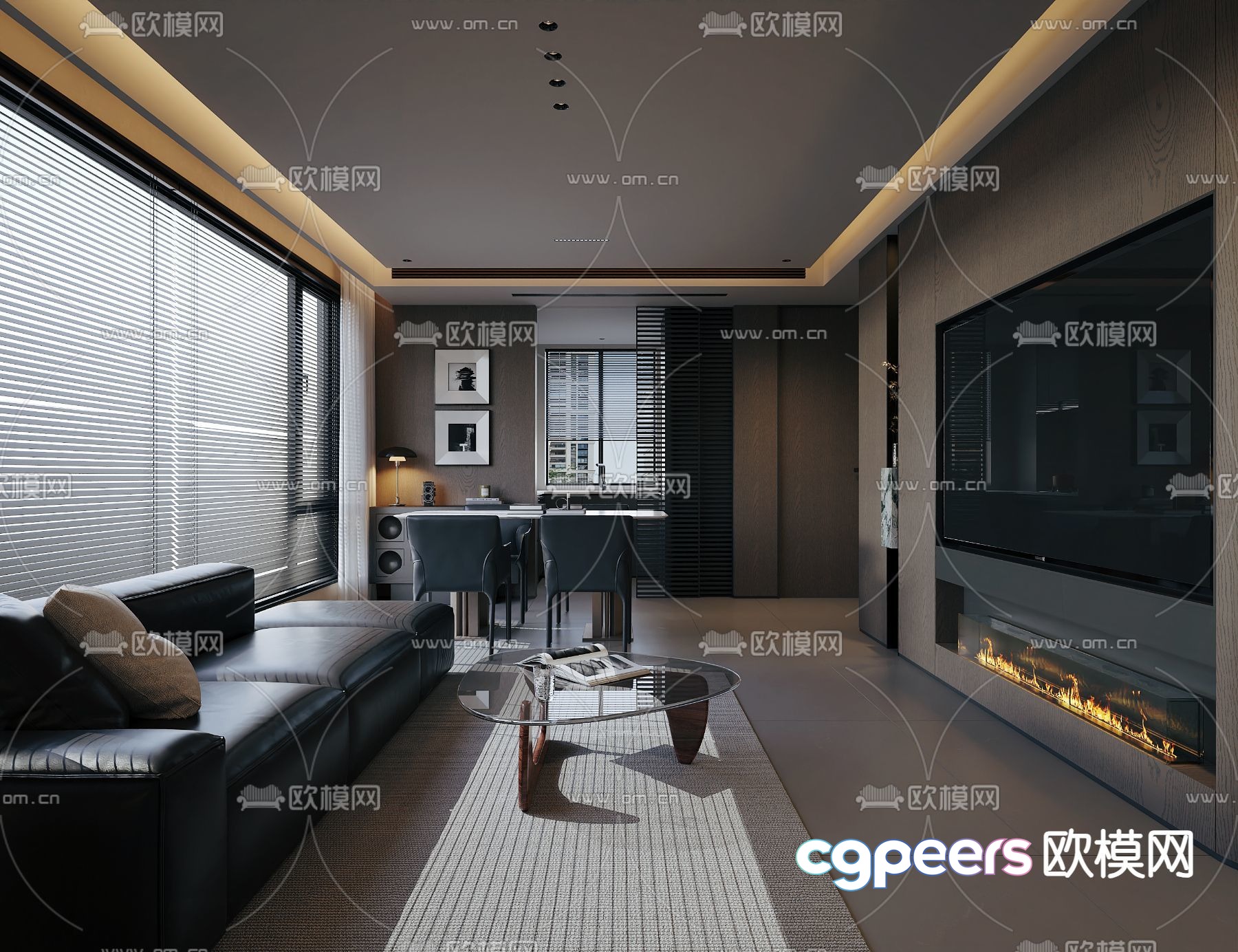 Modern Living Room 3D Model - 9795 - VRAY Render