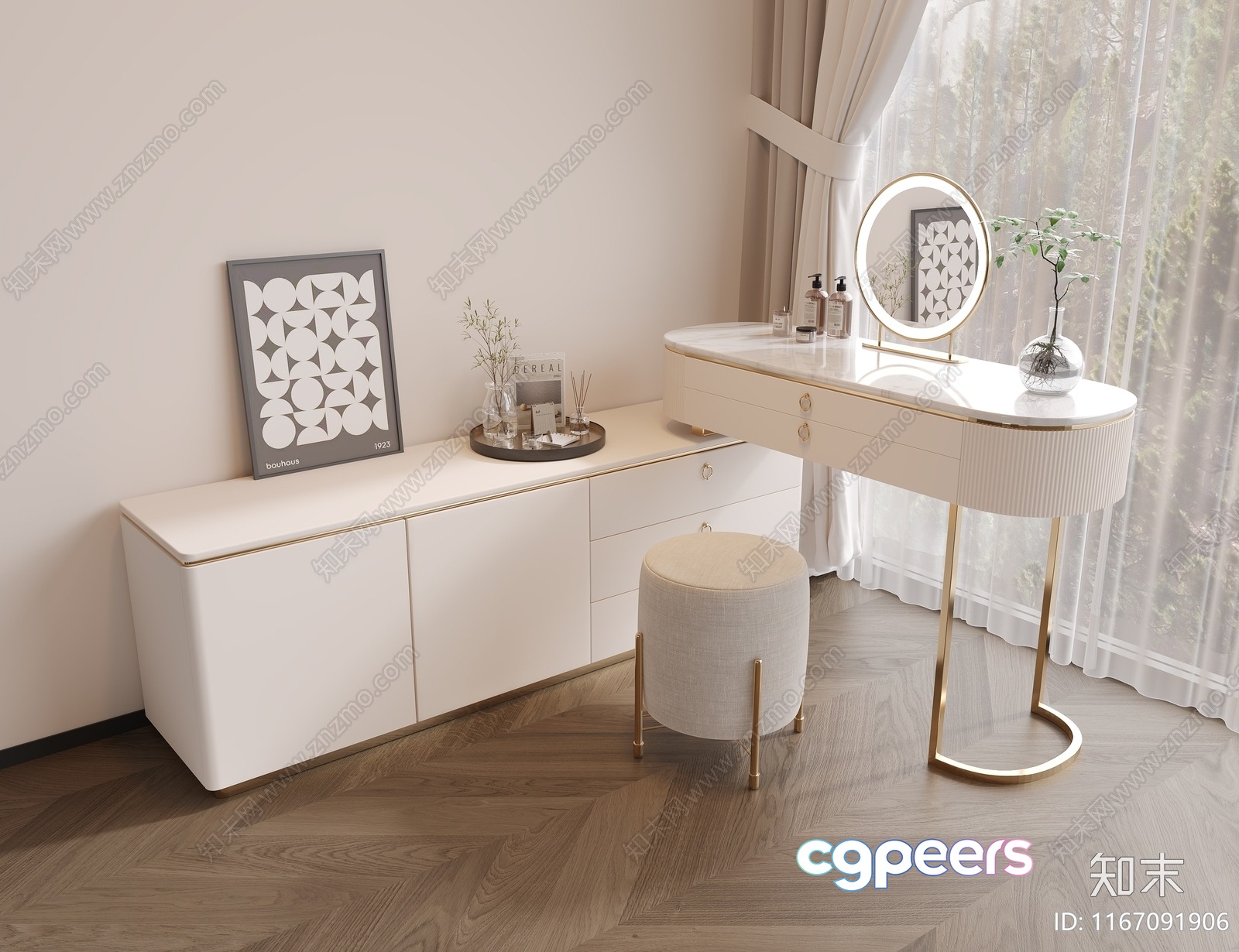 Modern Dressing Table 3D Model - 437 - VRAY Render