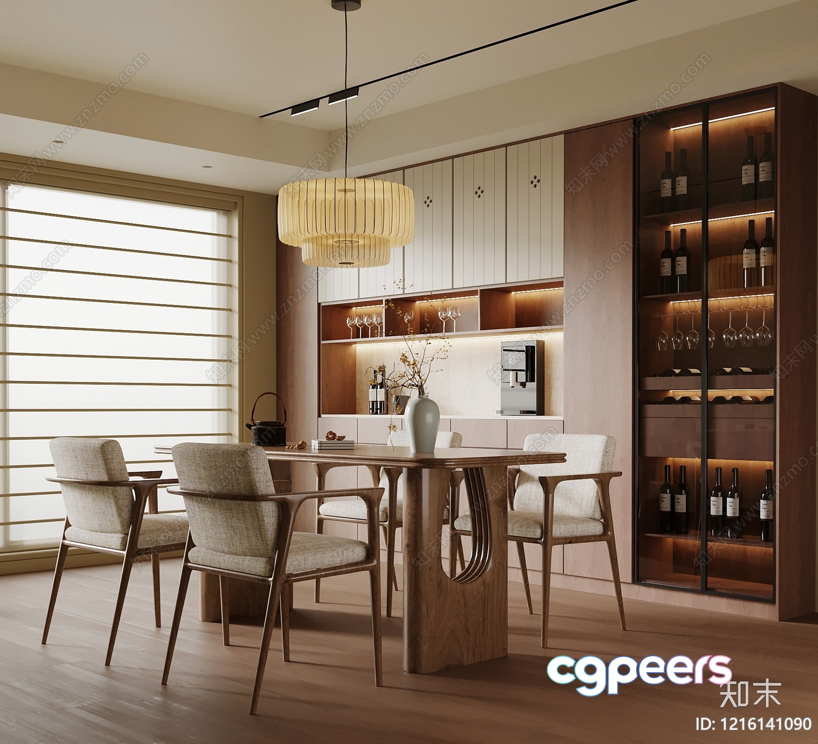 Wooden Dining Table 3D Model - 11693 - VRAY Render