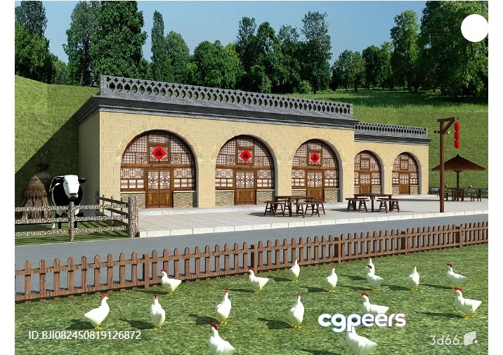 A Farm Scene With Chickens 3D Model - 2667 - VRAY Render A Farm Scene With Chickens 3D Model - 2667 - VRAY Render