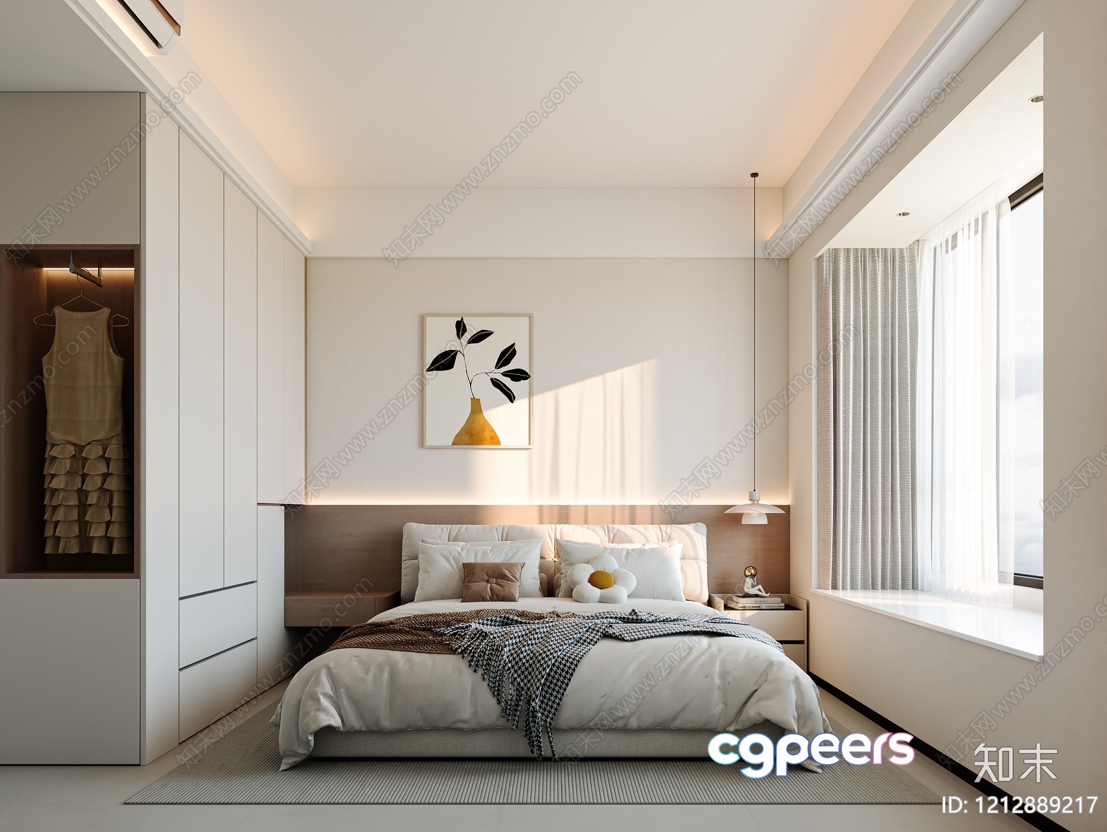 Cozy Bedroom 3D Model - 12795 - VRAY Render