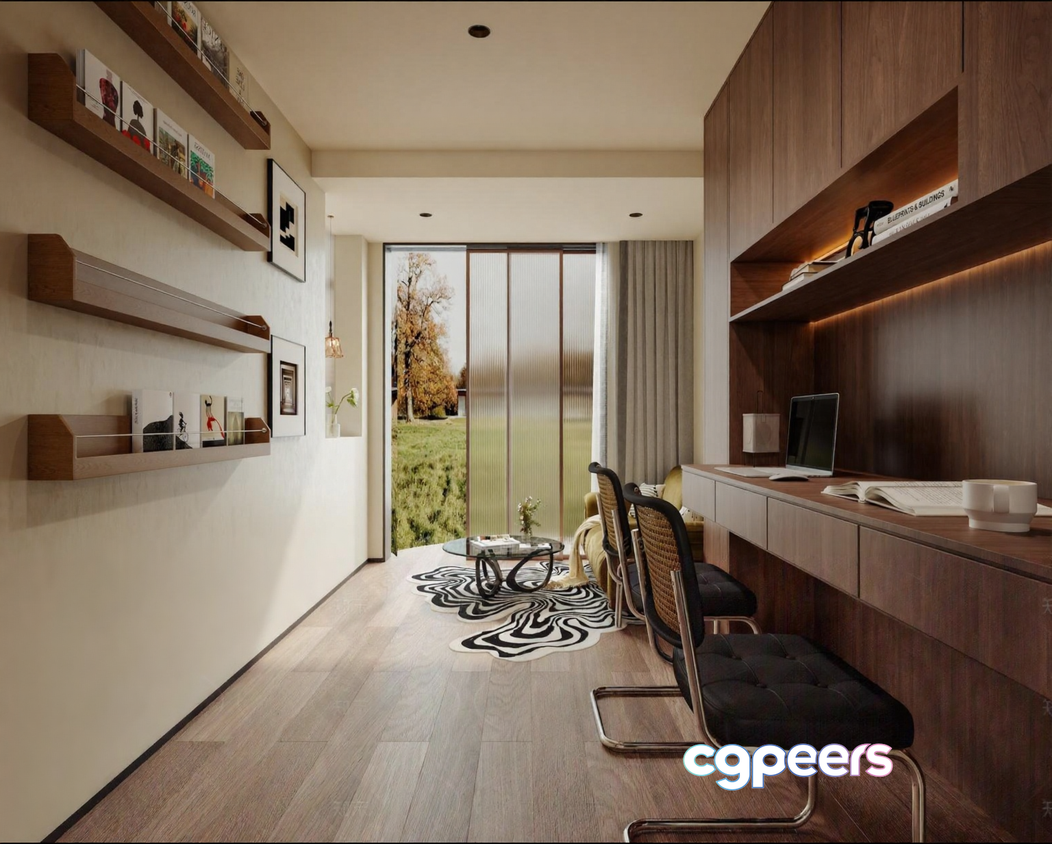 Modern Home Office 3D Model - 18037 - VRAY Render