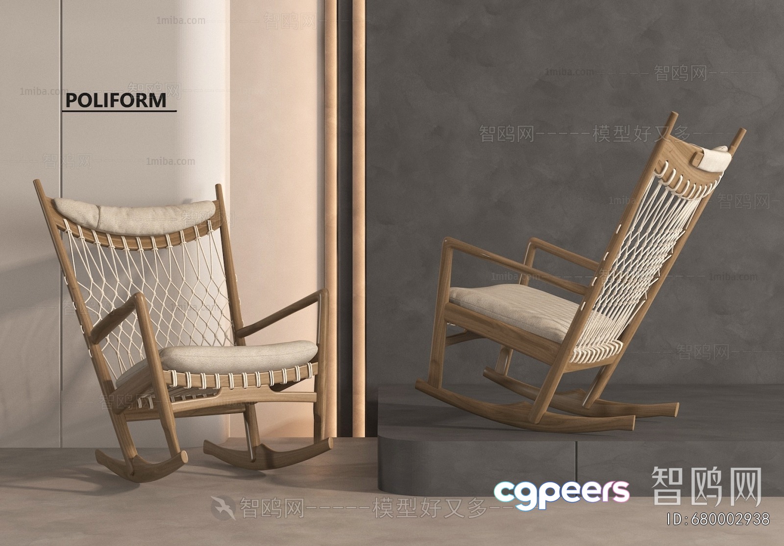 Modern Wooden Chair 3D Model - 16336 - VRAY Render