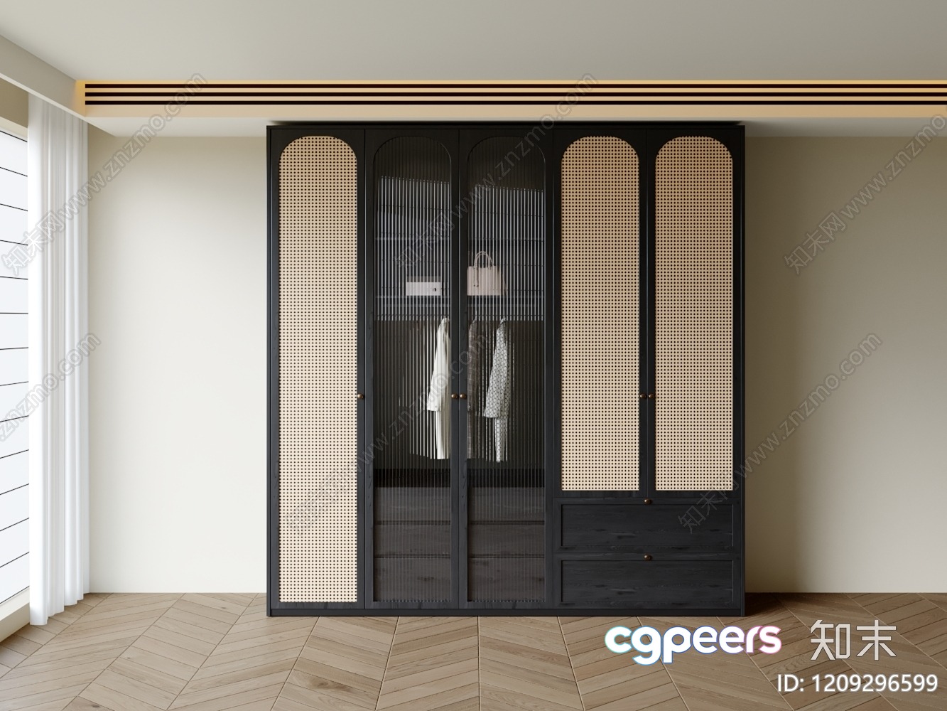 Modern Wardrobe Unit 3D Model - 21886 - VRAY Render