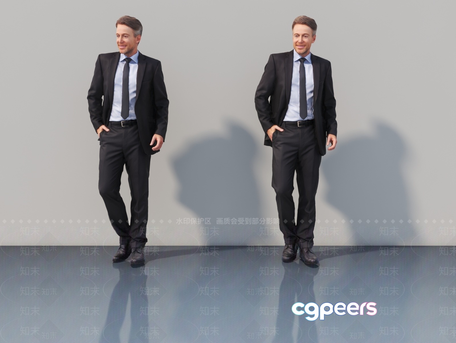A Man In A Suit 3D Model - 21452 - VRAY Render