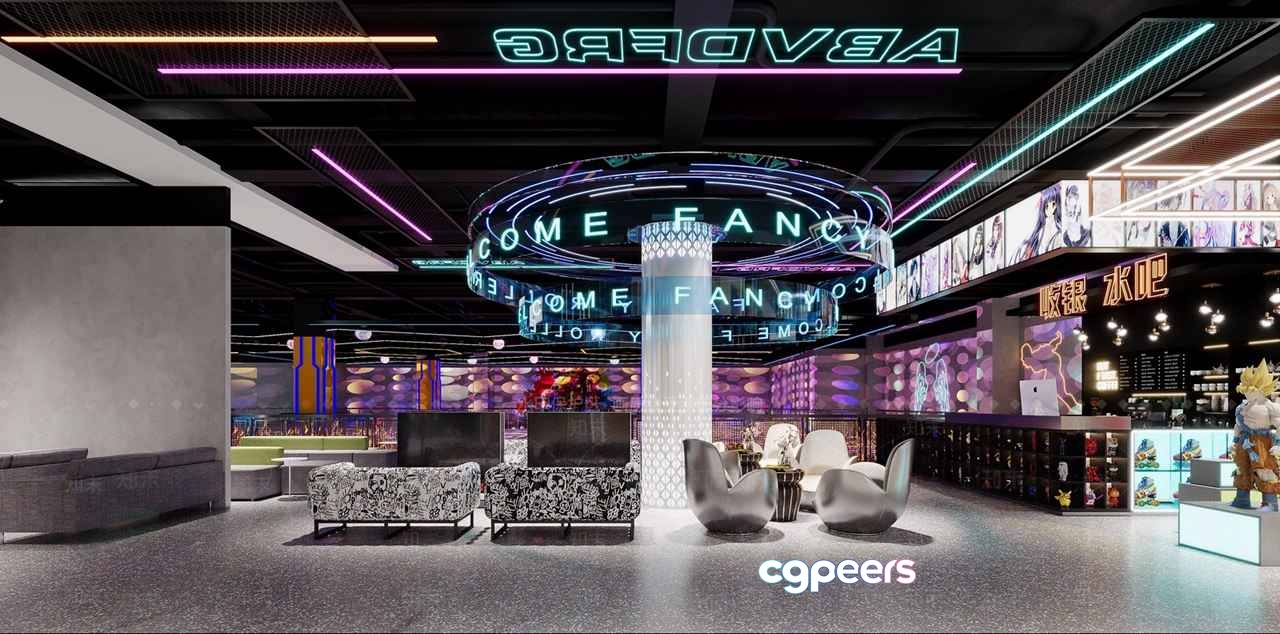 Modern Entertainment Space 3D Model - 183 - VRAY Render