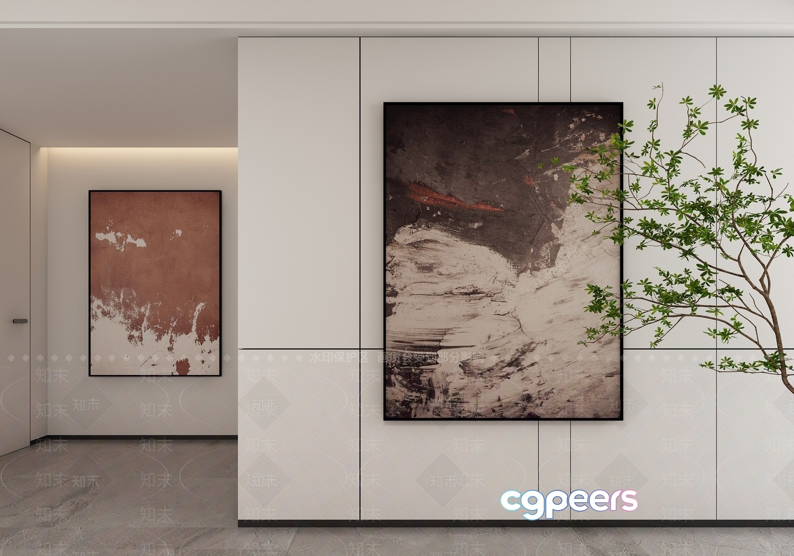 Modern Art Gallery 3D Model - 6855 - VRAY Render