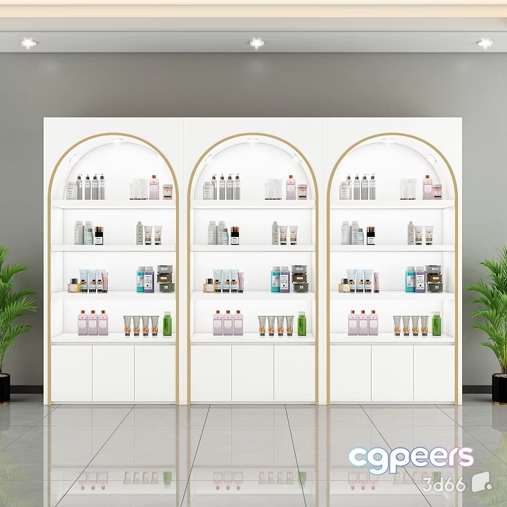 Gold Shelving Units 3D Model - 22742 - VRAY Render