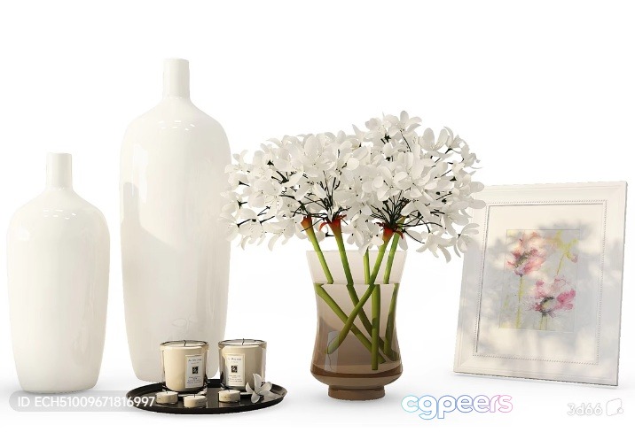 A Vase With White Flowers 3D Model - 6281 - VRAY Render A Vase With White Flowers 3D Model - 6281 - VRAY Render