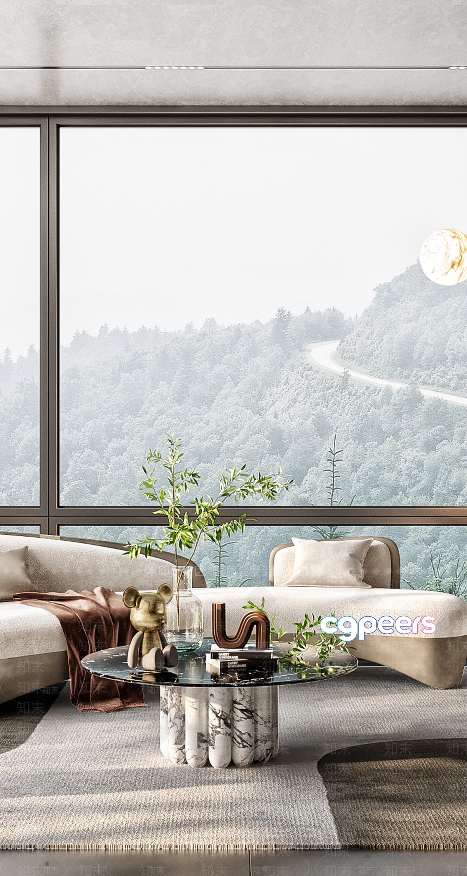 Modern Living Room 3D Model - 2551 - VRAY Render