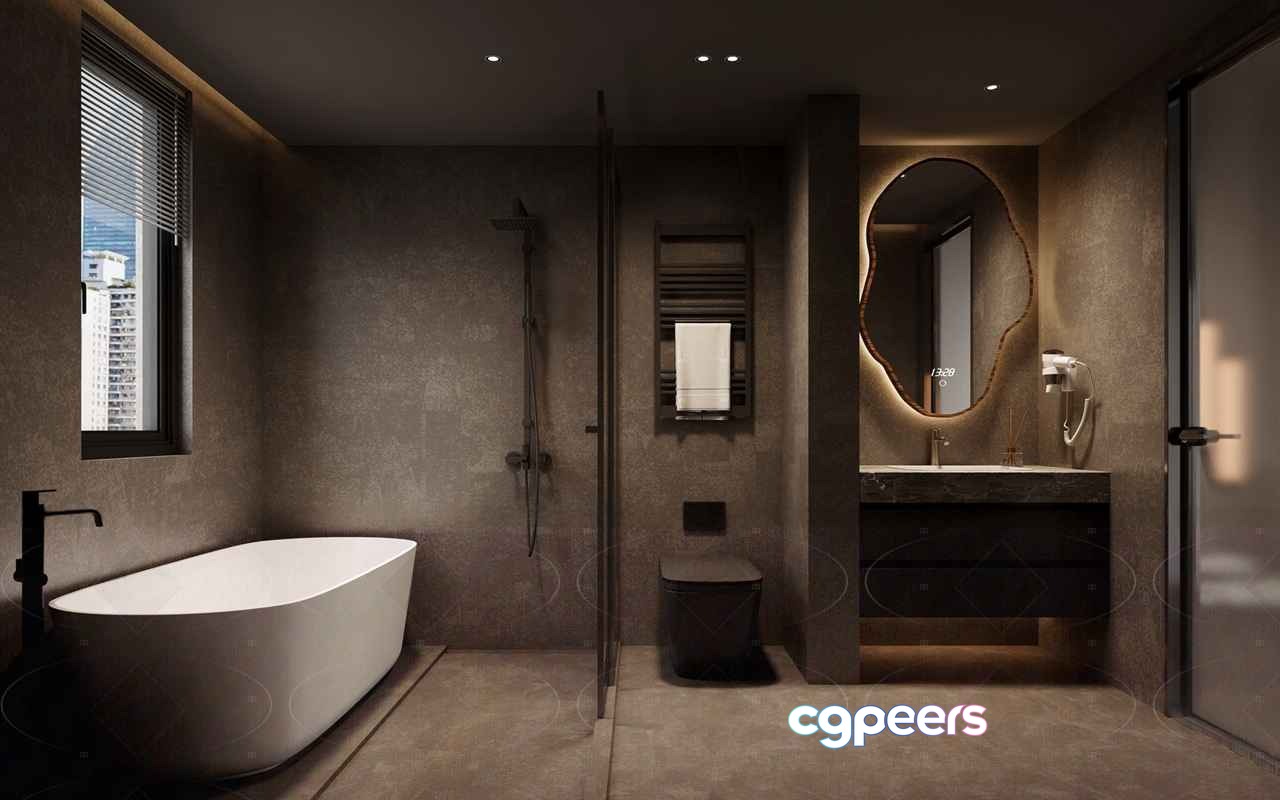 A Modern Bathroom 3D Model - 18166 - VRAY Render