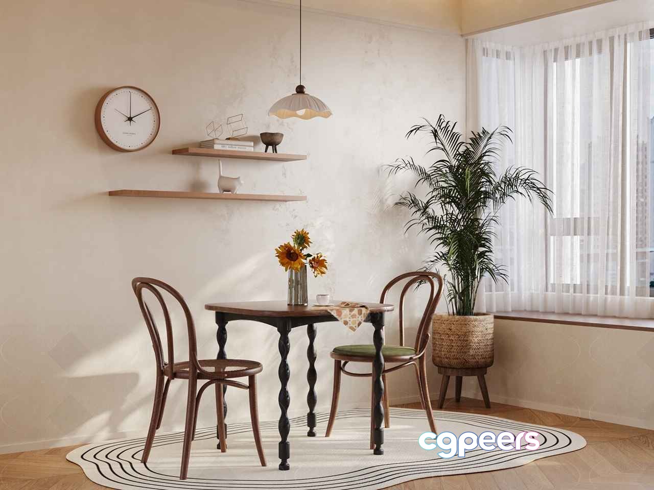 Cozy Dining Room 3D Model - 1994 - VRAY Render Cozy Dining Room 3D Model - 1994 - VRAY Render