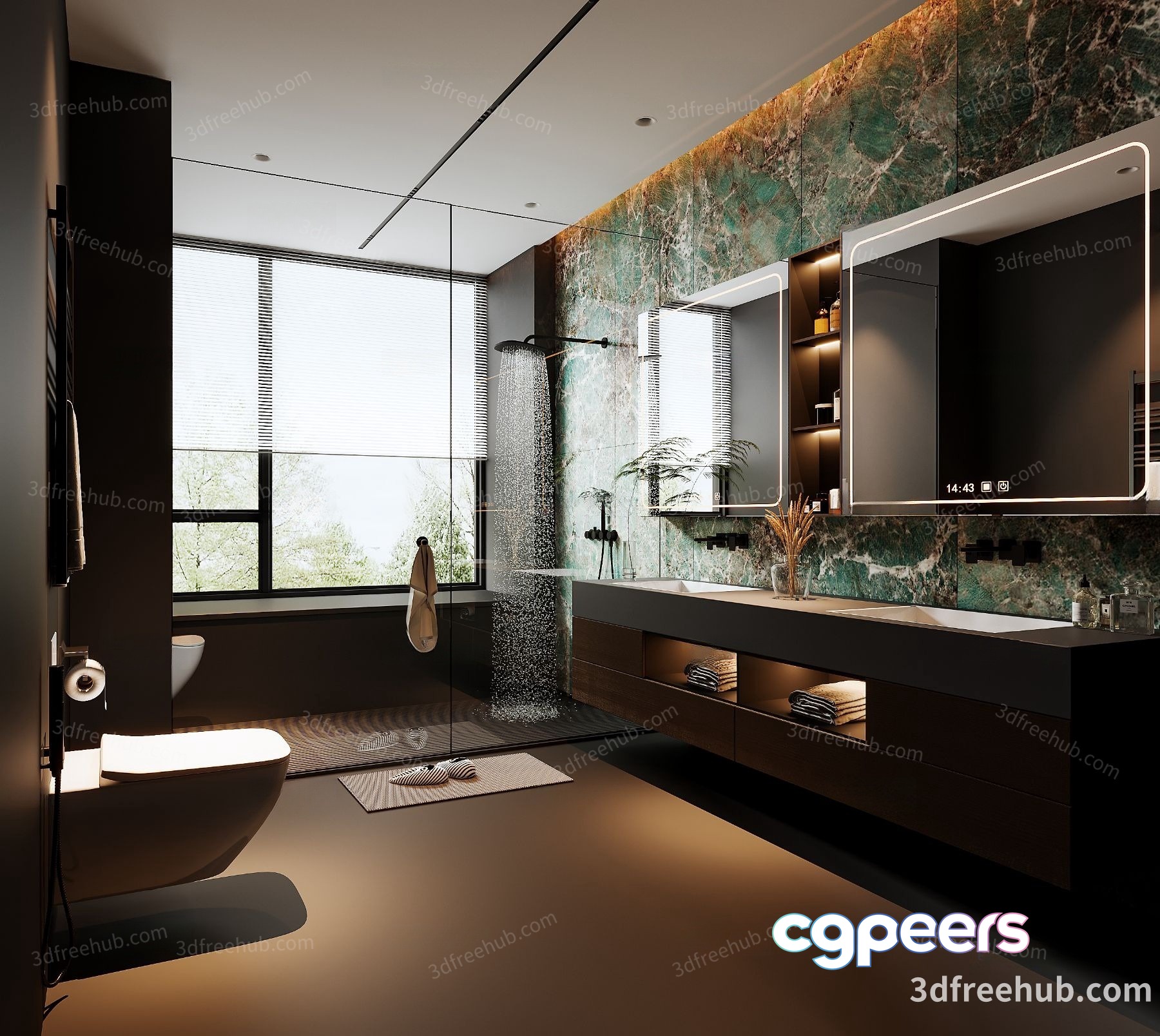Modern Bathroom Design 3D Model - 19146 - VRAY Render