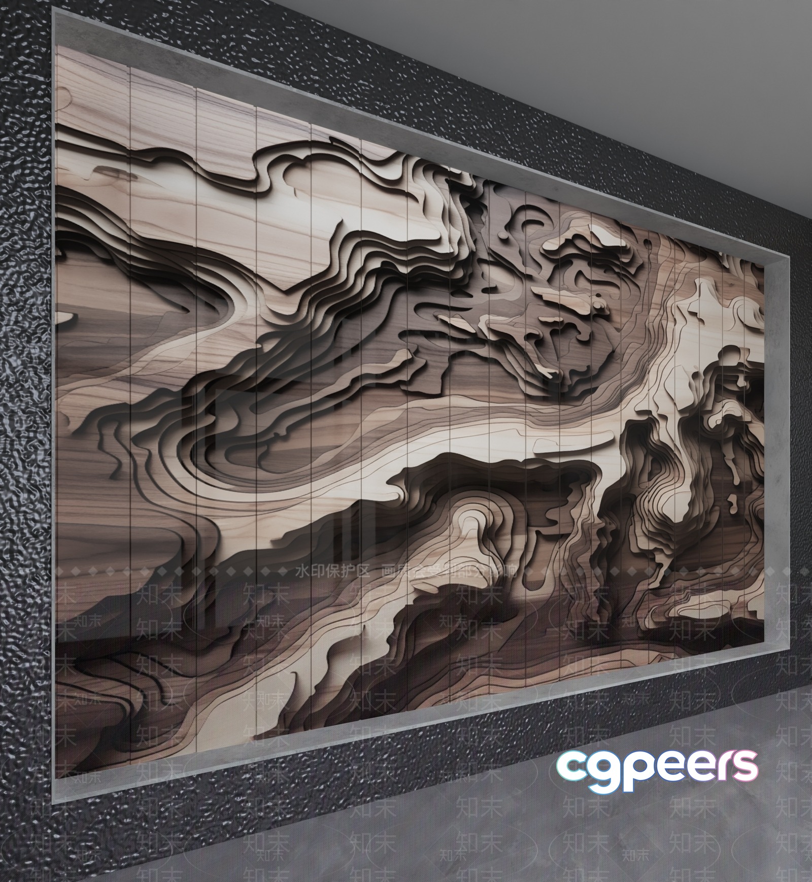 Modern Wood Art Piece 3D Model - 1649 - VRAY Render Modern Wood Art Piece 3D Model - 1649 - VRAY Render