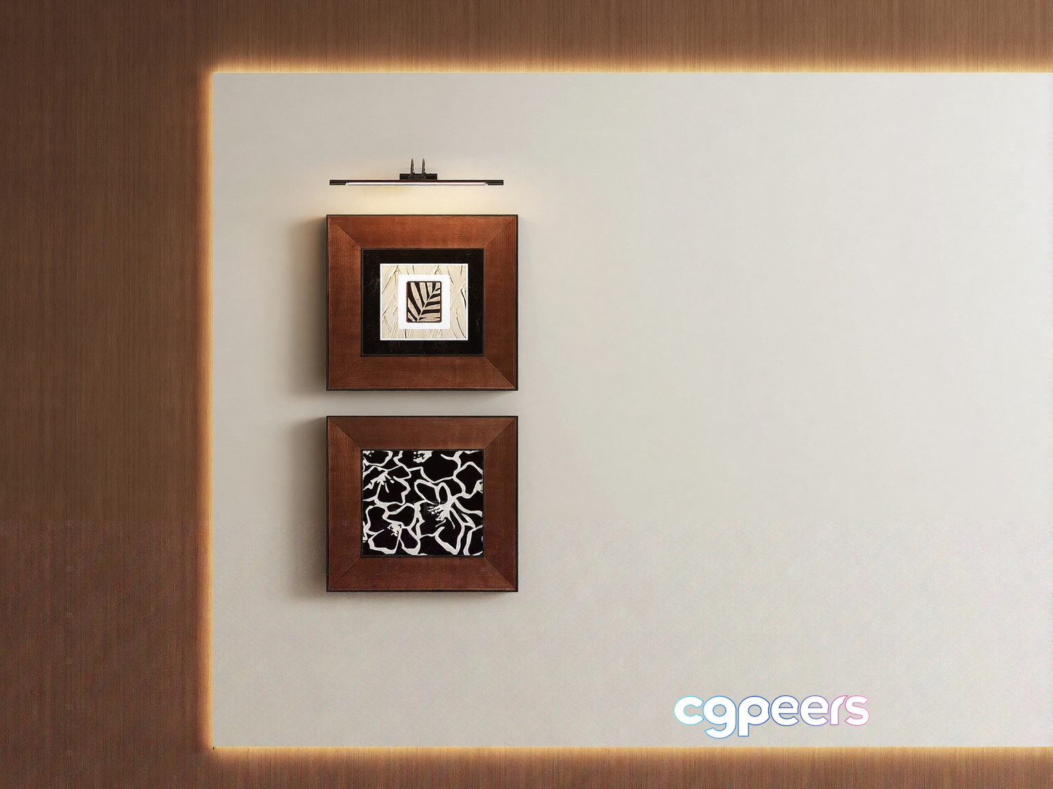 Two Framed Art Pieces On A Wall 3D Model - 23099 - VRAY Render Two Framed Art Pieces On A Wall 3D Model - 23099 - VRAY Render