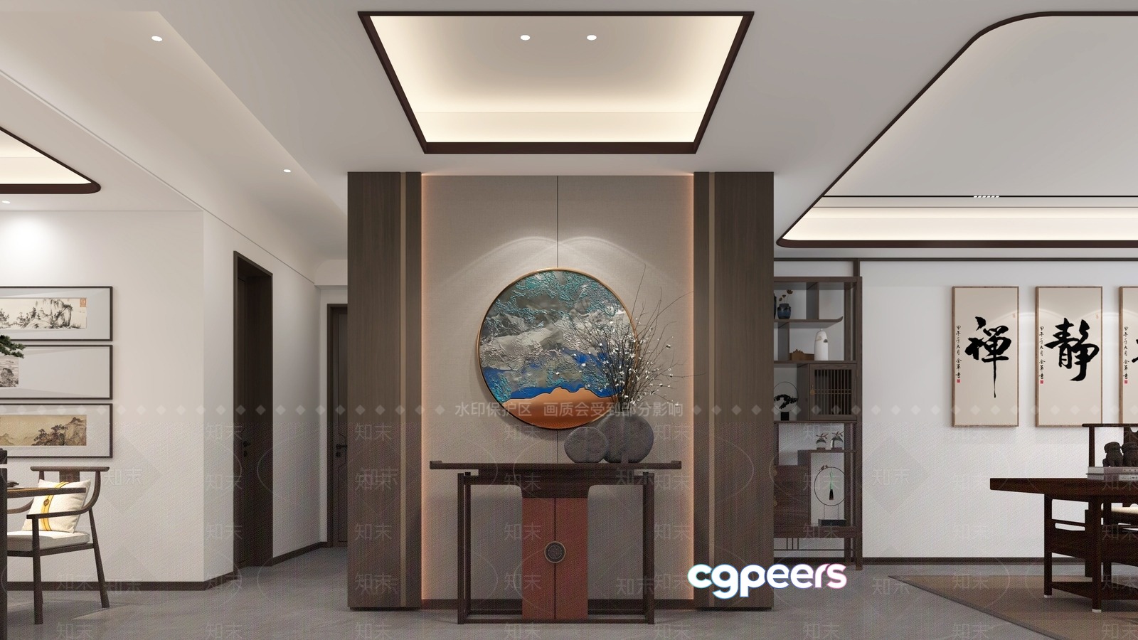 Modern Asian-Inspired Interior Design 3D Model - 6382 - VRAY Render Modern Asian-Inspired Interior Design 3D Model - 6382 - VRAY Render