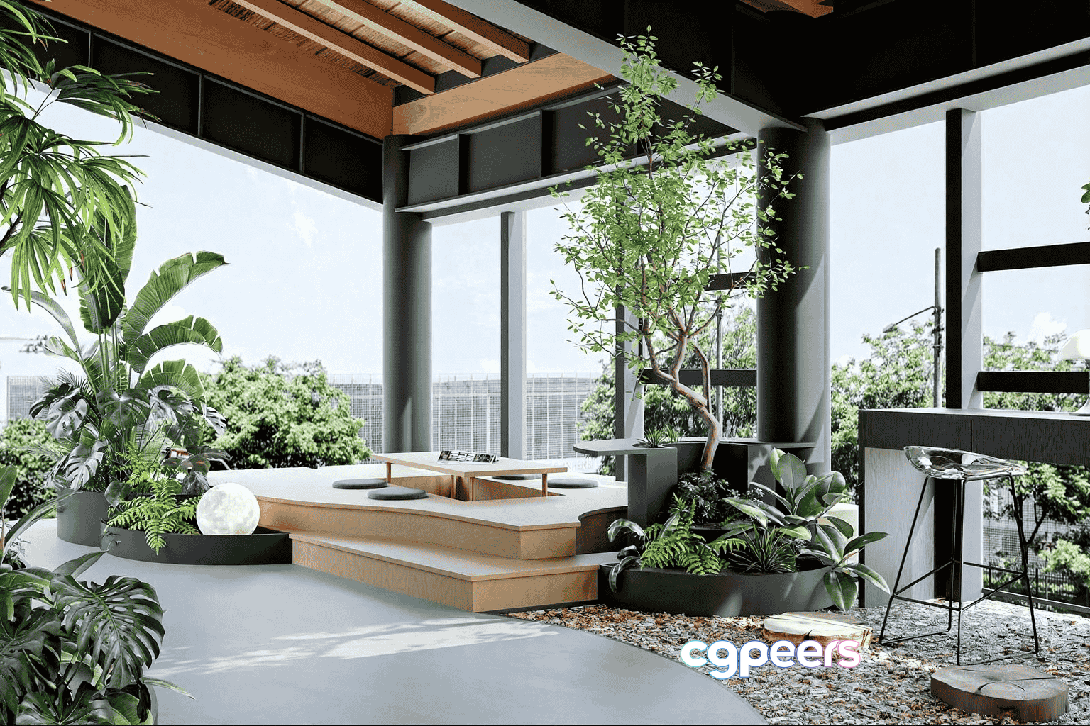Modern Outdoor Space 3D Model - 18177 - VRAY Render Modern Outdoor Space 3D Model - 18177 - VRAY Render