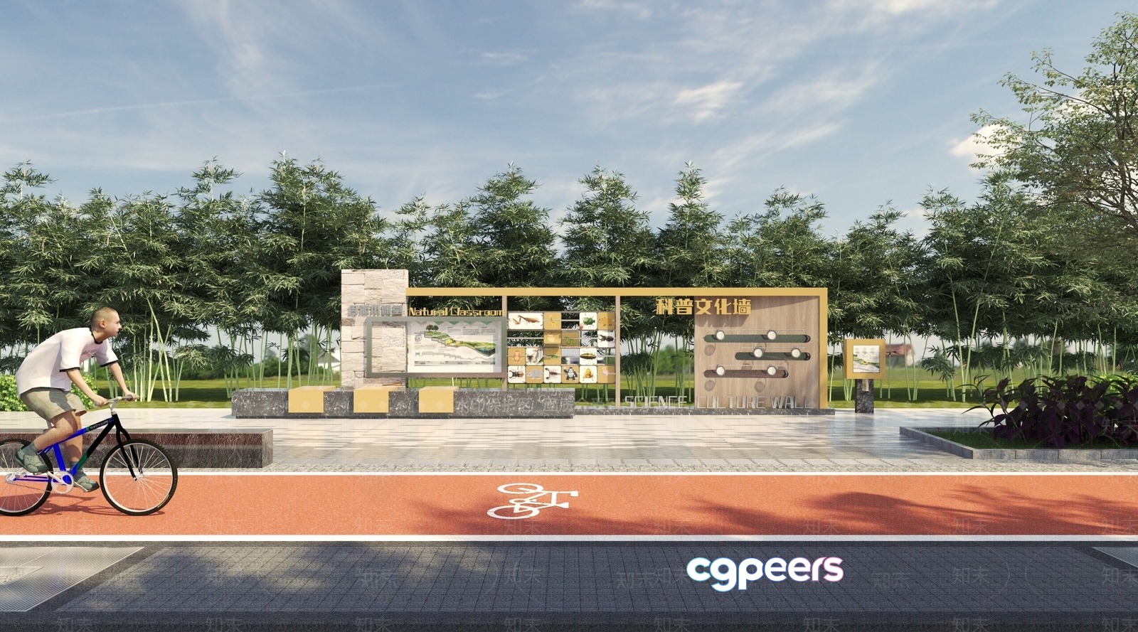 The Single Main Subject Is A Man Riding A Bike 3D Model - 13689 - VRAY Render