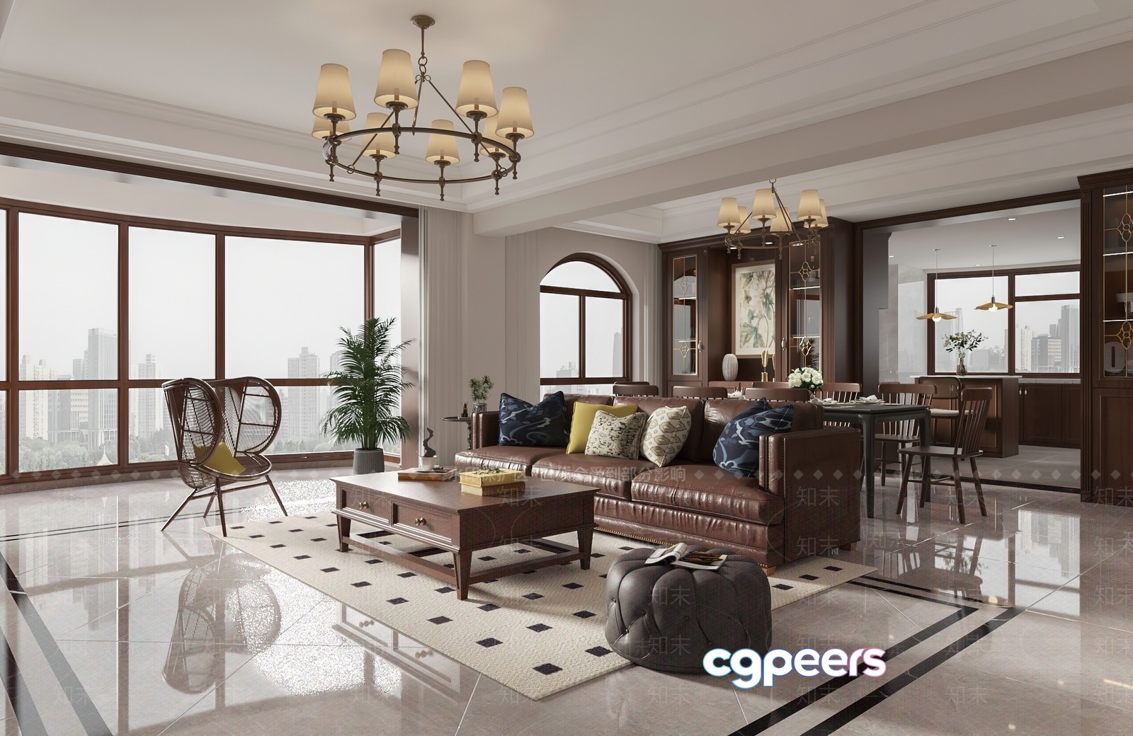Modern Living Room 3D Model - 14995 - VRAY Render