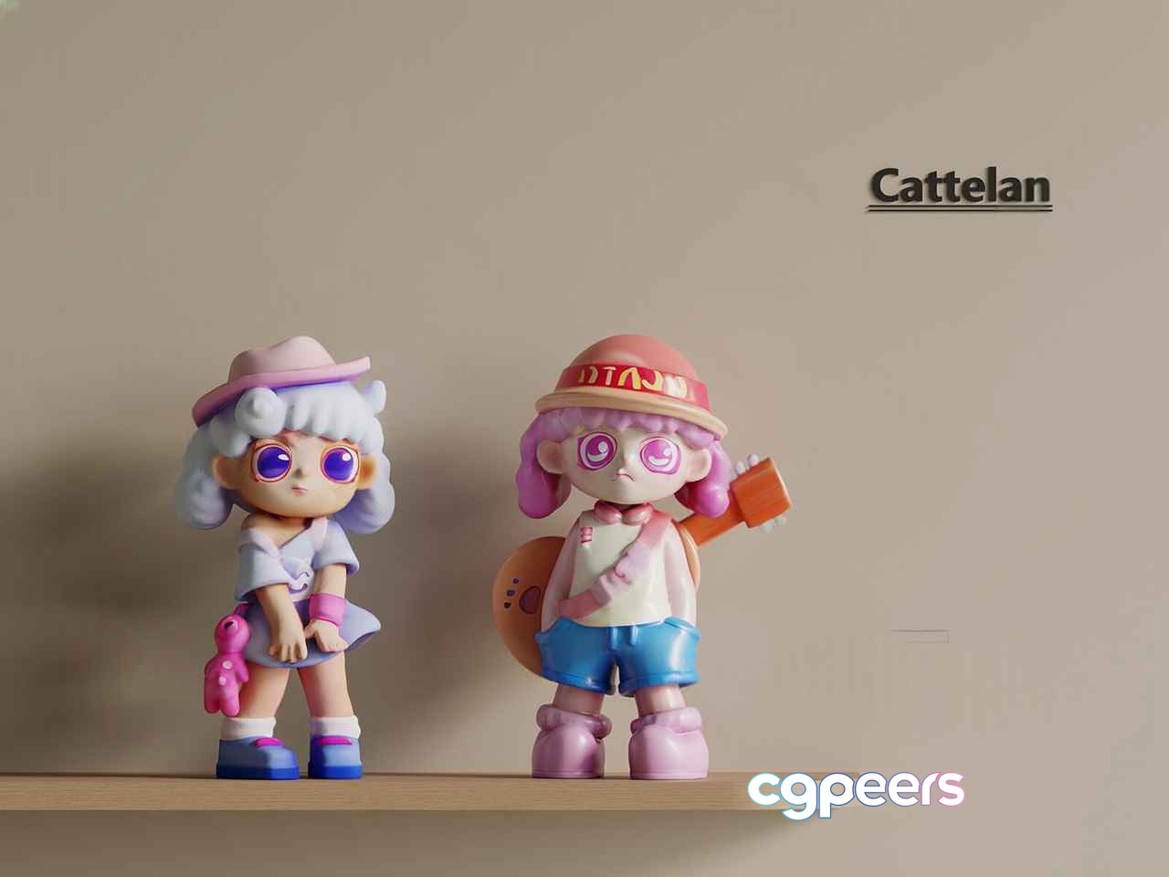 Two Cartoon Dolls 3D Model - 20057 - VRAY Render