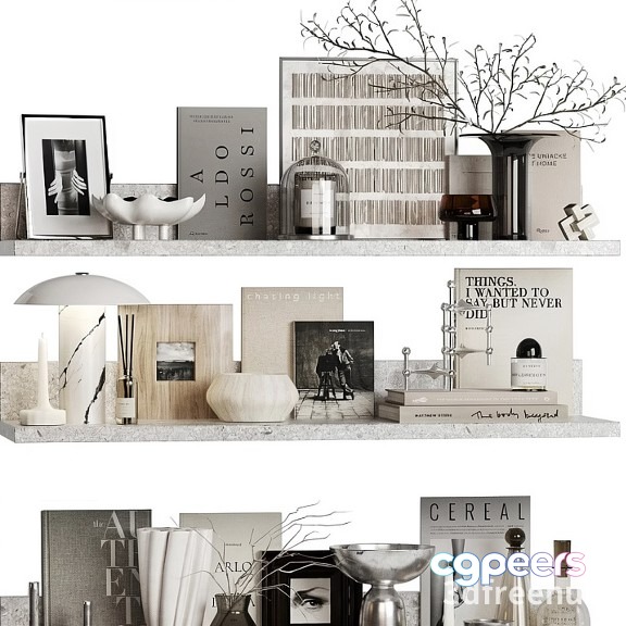 Minimalist Shelf Decor 3D Model - 21266 - VRAY Render Minimalist Shelf Decor 3D Model - 21266 - VRAY Render