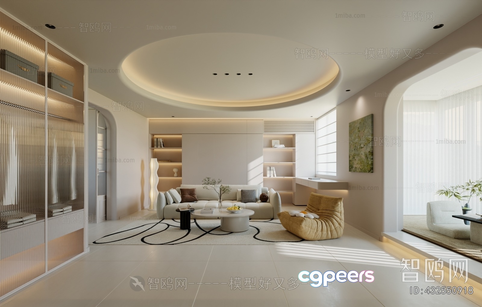 Modern Living Room 3D Model - 18517 - VRAY Render Modern Living Room 3D Model - 18517 - VRAY Render
