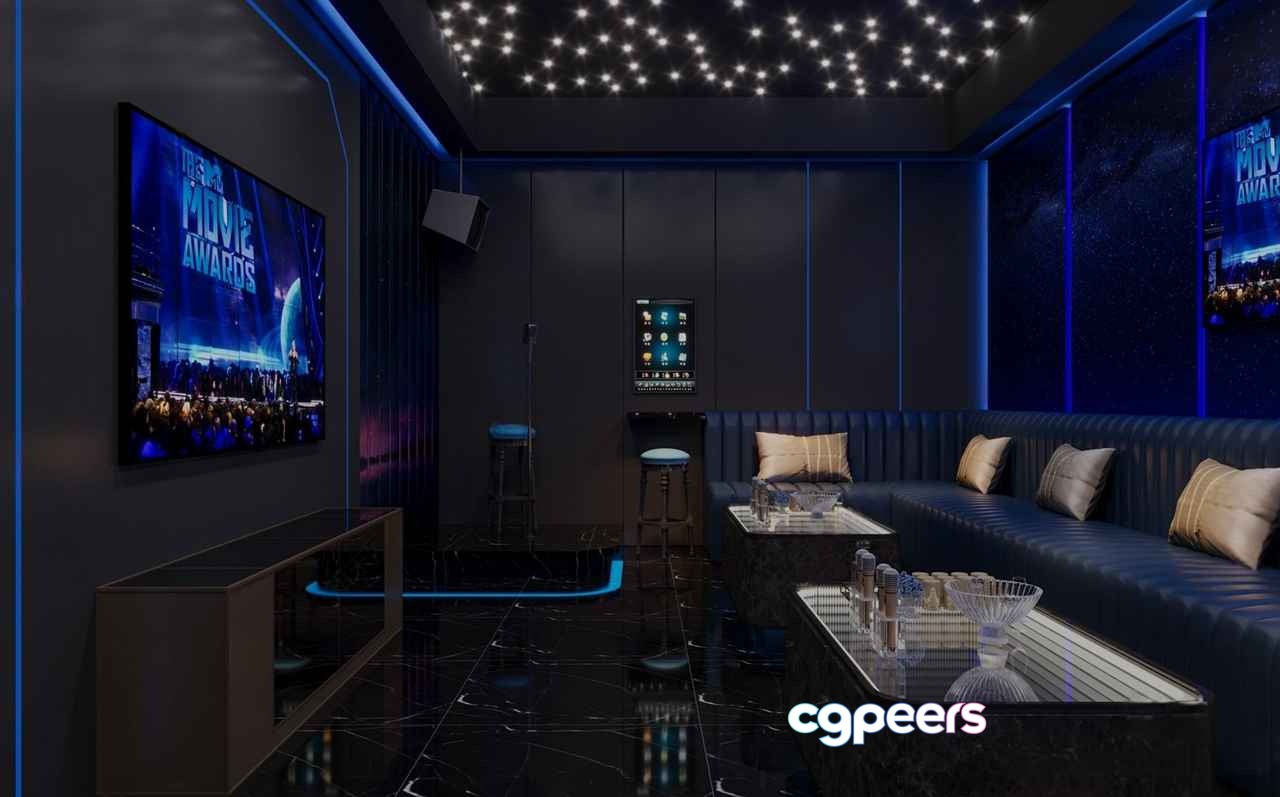 Modern Entertainment Room 3D Model - 6967 - CORONA Render Modern Entertainment Room 3D Model - 6967 - CORONA Render