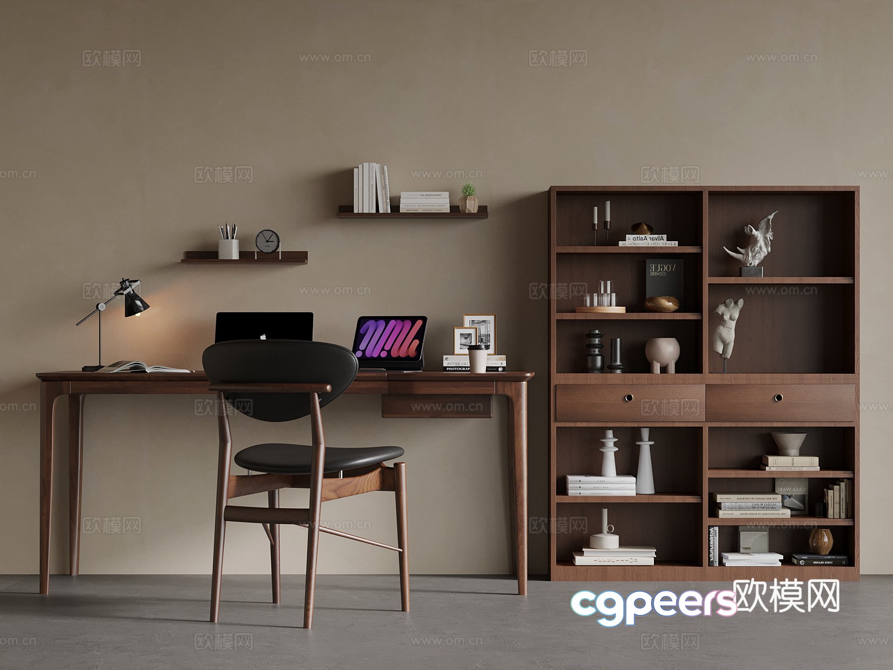 A Home Office Setup 3D Model - 4900 - VRAY Render A Home Office Setup 3D Model - 4900 - VRAY Render