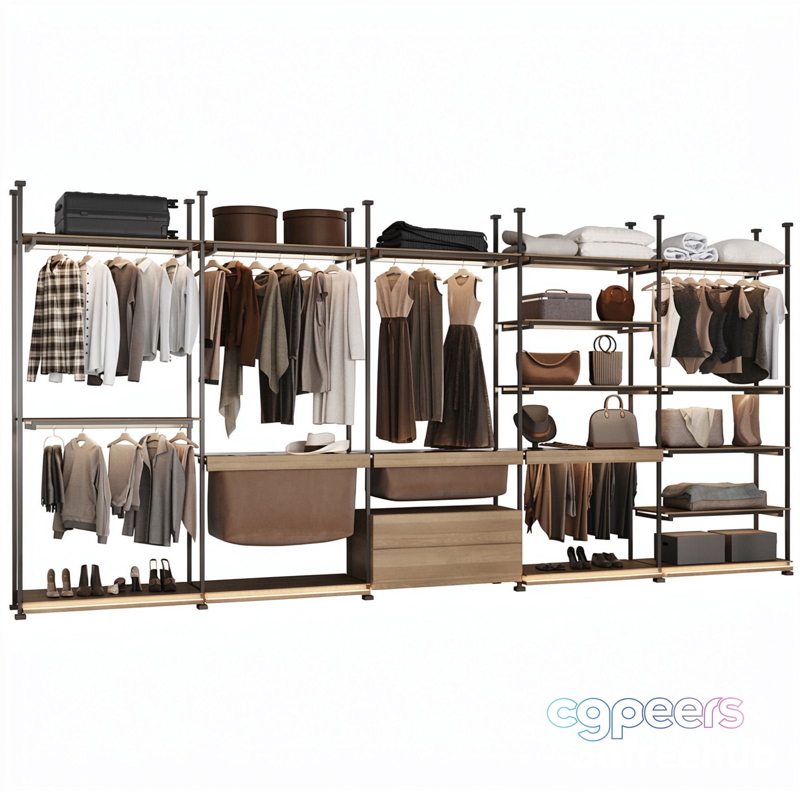 Modern Closet System 3D Model - 19310 - VRAY Render Modern Closet System 3D Model - 19310 - VRAY Render