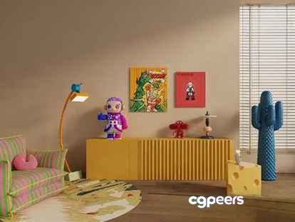 Cozy Living Room 3D Model - 15092 - VRAY Render