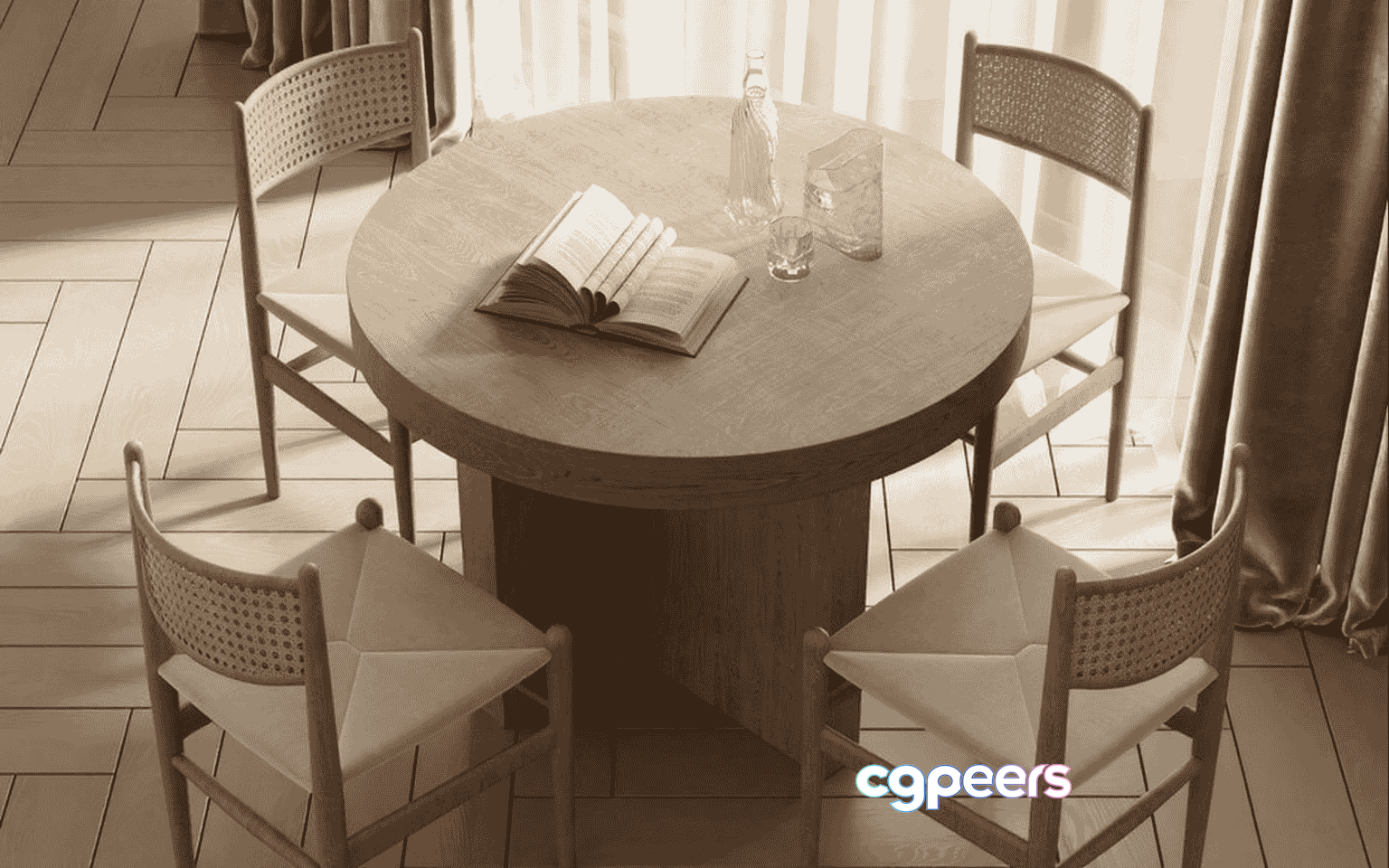 A Round Table 3D Model - 15559 - CORONA Render