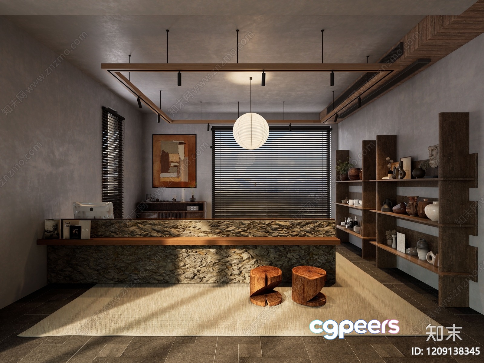 Modern Japanese-Inspired Office 3D Model - 766 - VRAY Render Modern Japanese-Inspired Office 3D Model - 766 - VRAY Render