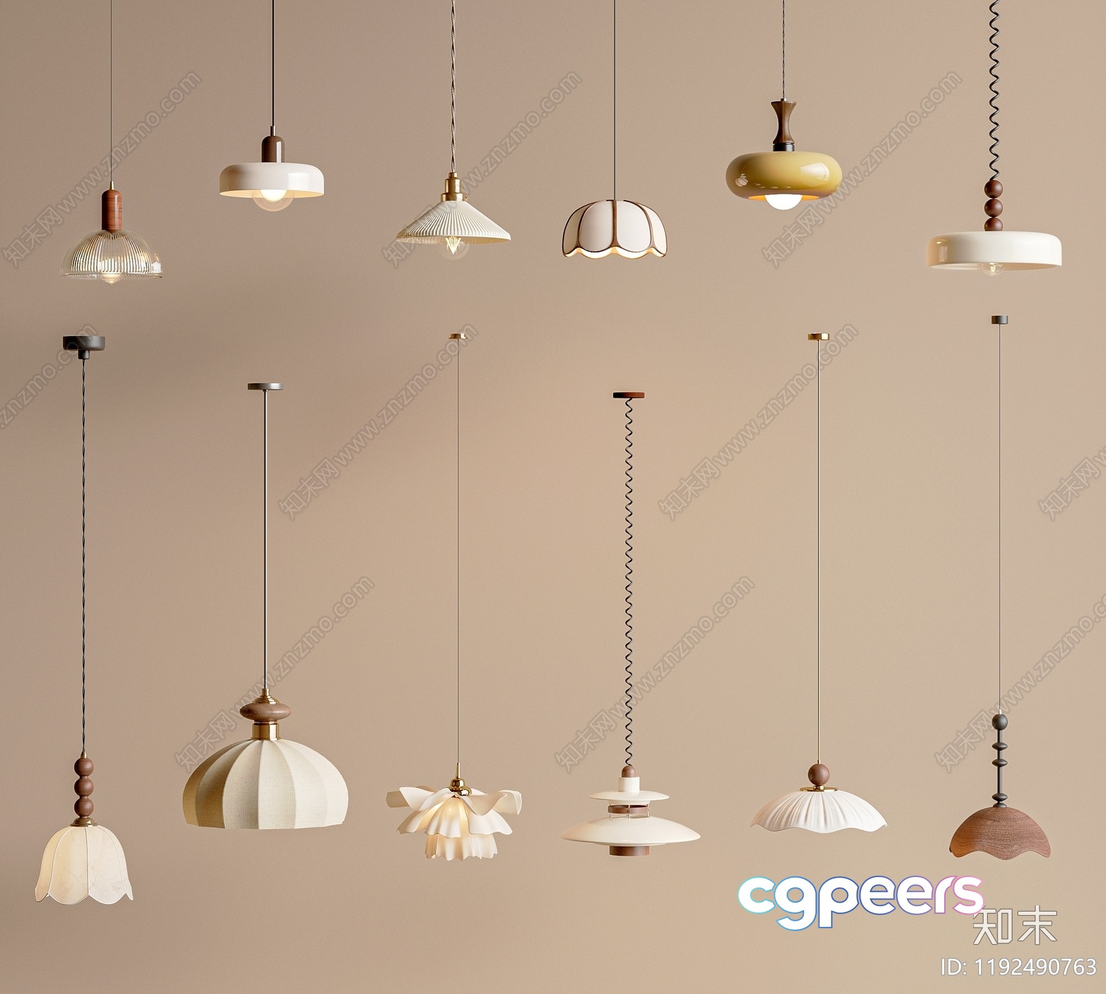 Gold Light Fixture 3D Model - 5046 - VRAY Render