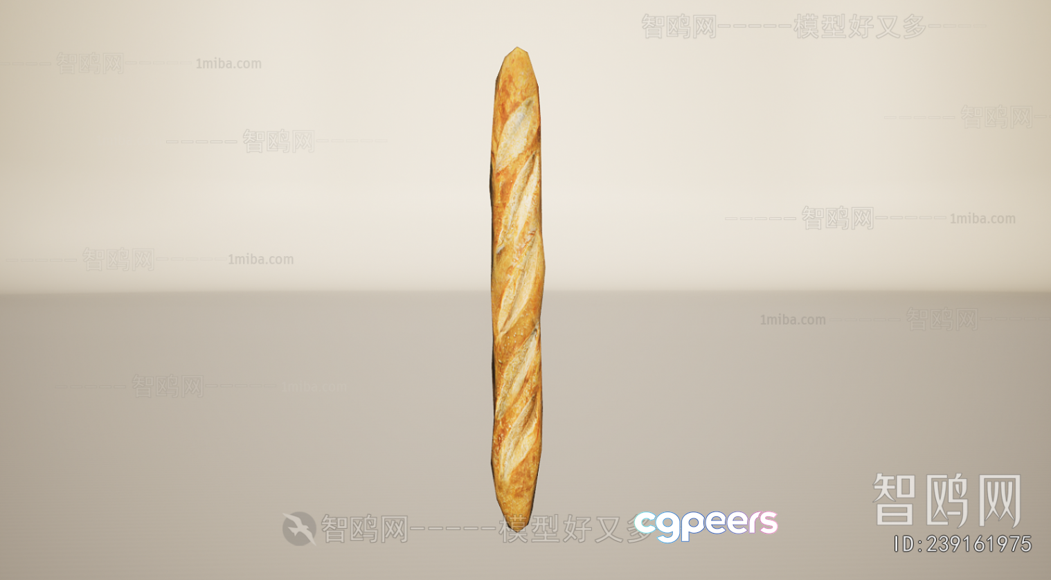 A Long Golden Brown Bread Loaf 3D Model - 9170 - VRAY Render A Long Golden Brown Bread Loaf 3D Model - 9170 - VRAY Render