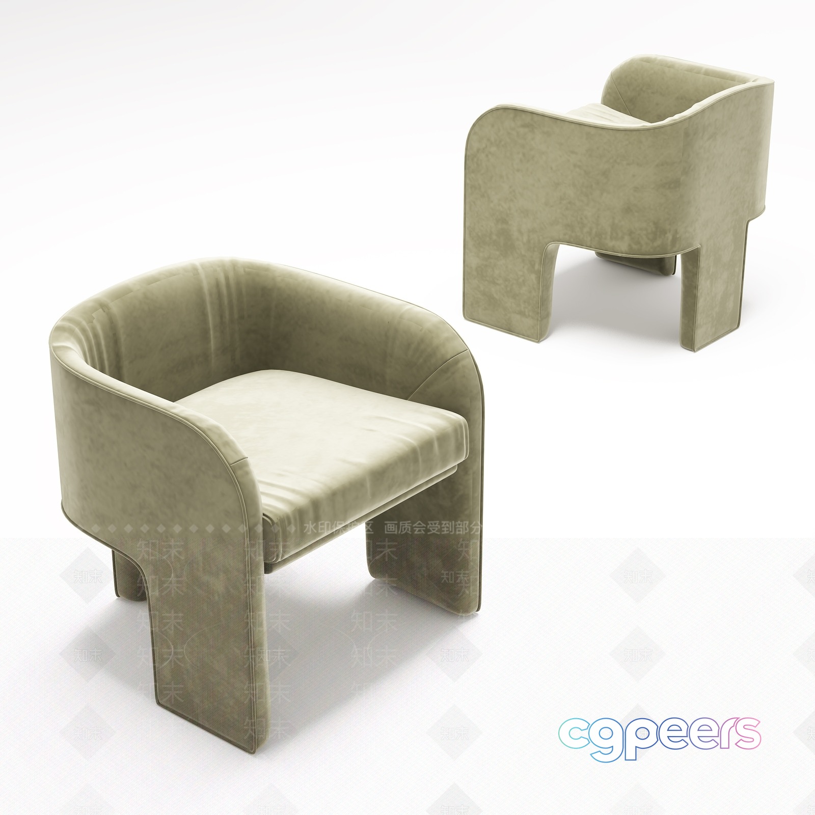 Modern Gray Chair 3D Model - 20412 - VRAY Render Modern Gray Chair 3D Model - 20412 - VRAY Render