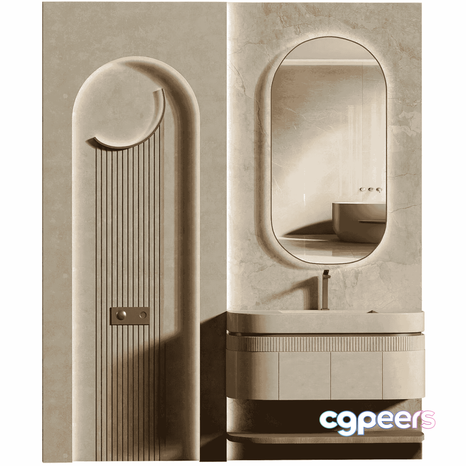 A Modern Bathroom 3D Model - 15256 - VRAY Render