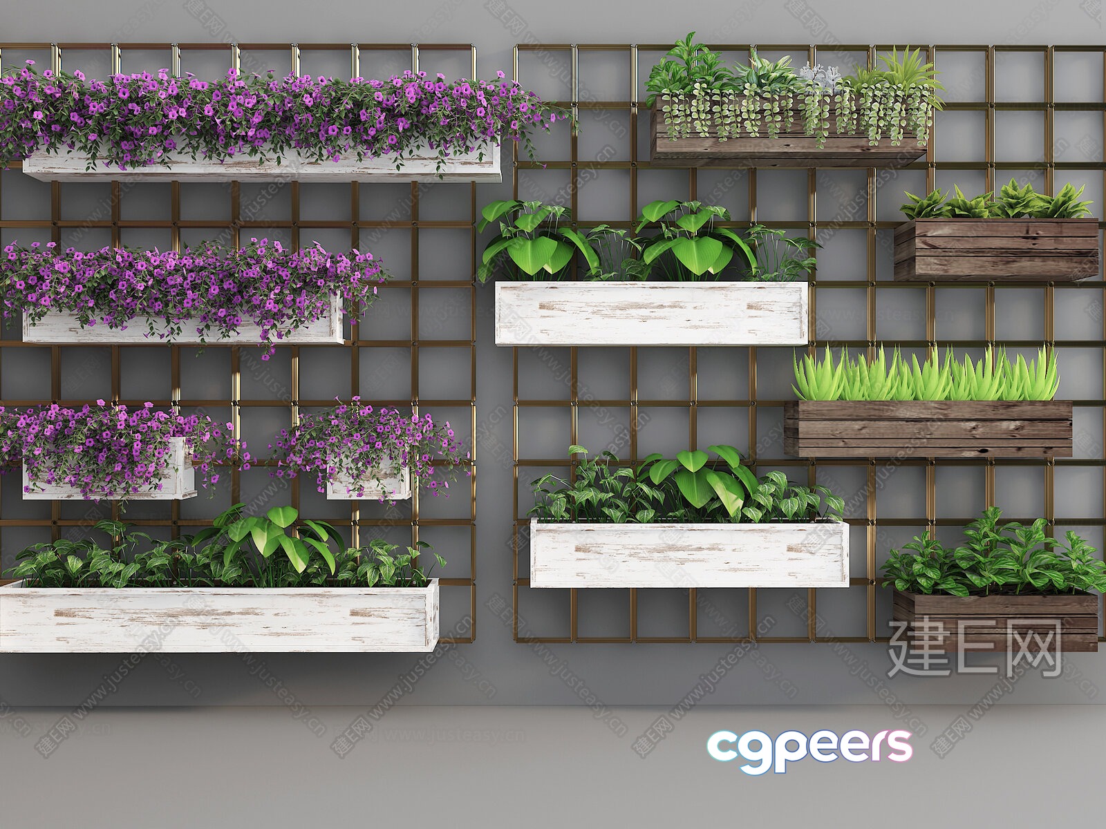 A Vertical Garden With Plants 3D Model - 3165 - VRAY Render A Vertical Garden With Plants 3D Model - 3165 - VRAY Render
