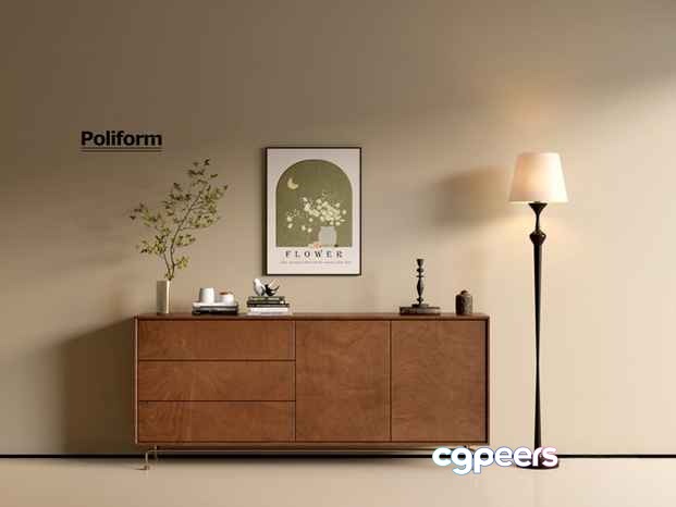 A Modern Sideboard 3D Model - 4606 - VRAY Render A Modern Sideboard 3D Model - 4606 - VRAY Render